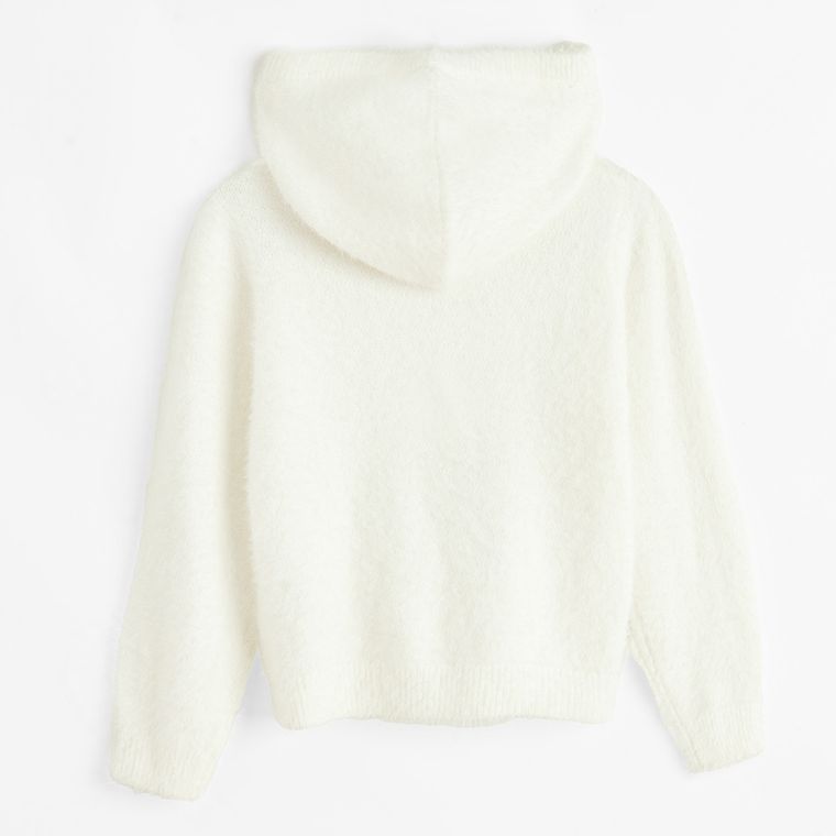 Cool Club, Sweter dziewczęcy z kapturem, biały