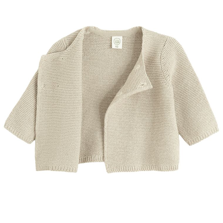 Cool Club, Sweter niemowlęcy, rozpinany, beżowy