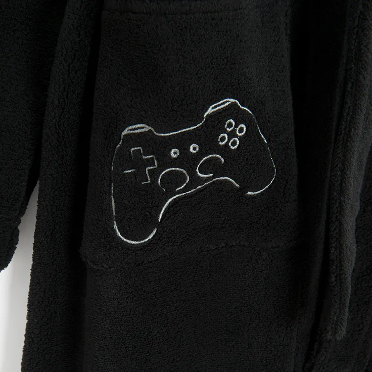 Cool Club, Szlafrok chłopięcy z kapturem, czarny