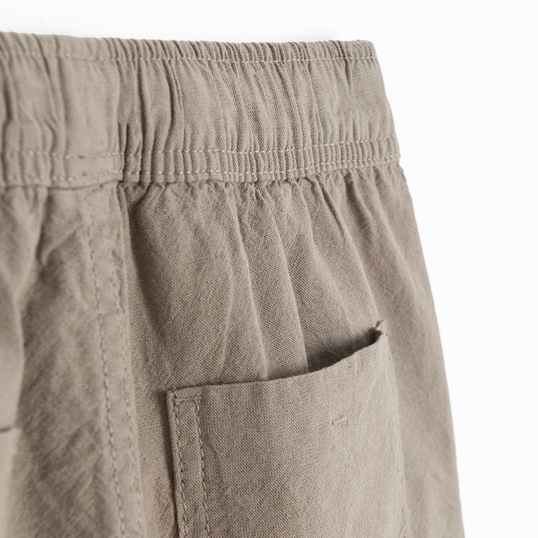 Cool Club, Szorty chłopięce z lnem, relaxed, brązowe