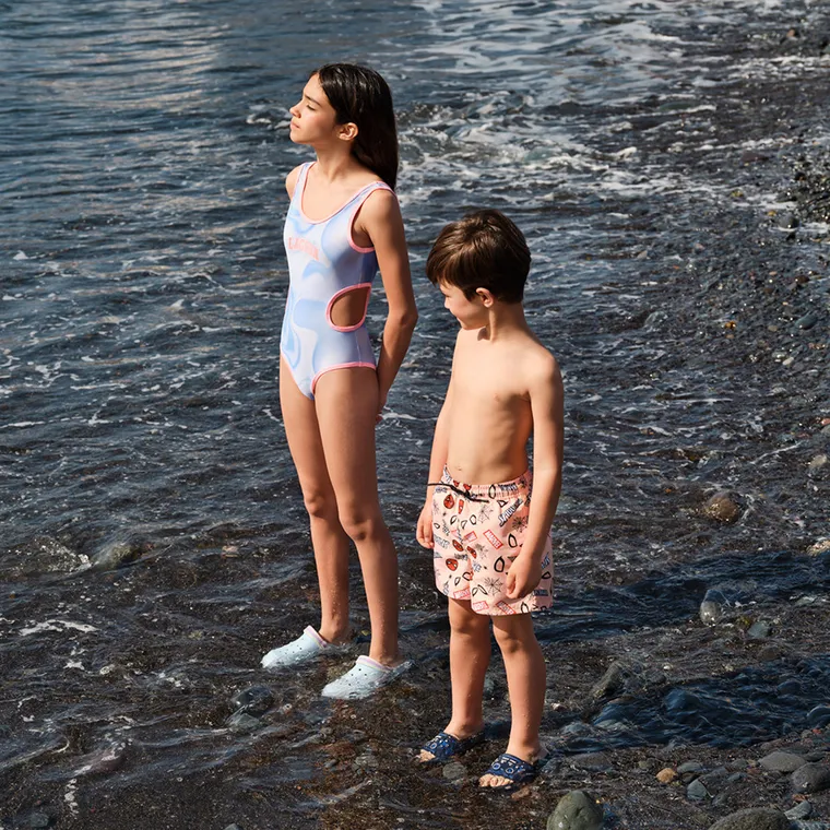 Cool Club, Szorty kąpielowe chłopięce, UV 50, brzoskwiniowe, Spider-Man