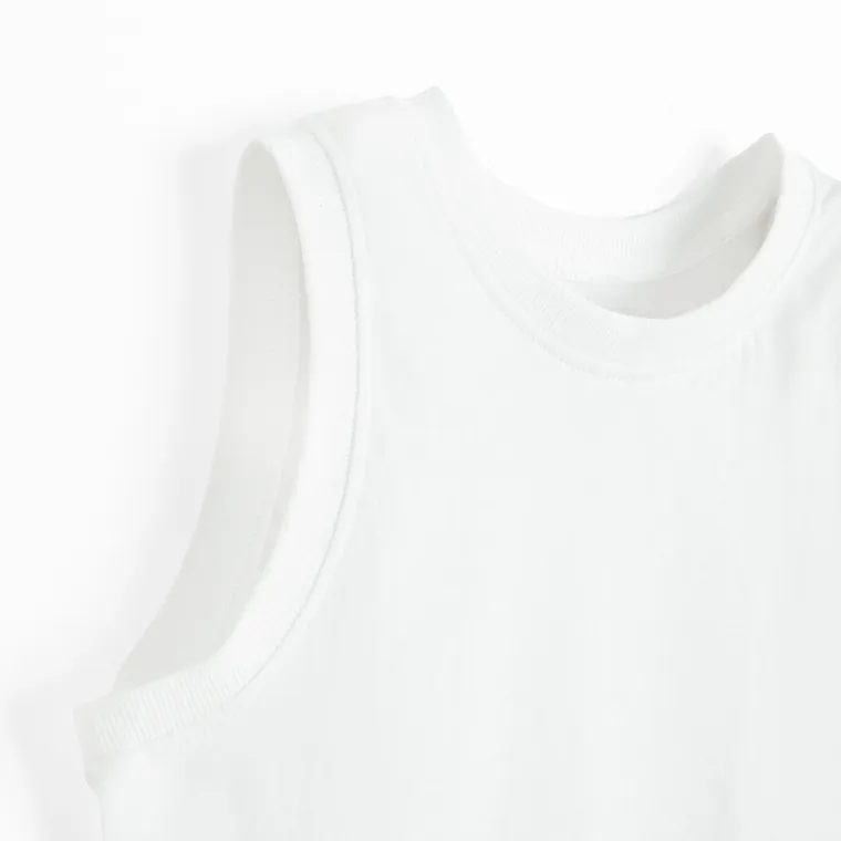 Cool Club, T-shirt chłopięcy bez rękawów, biały