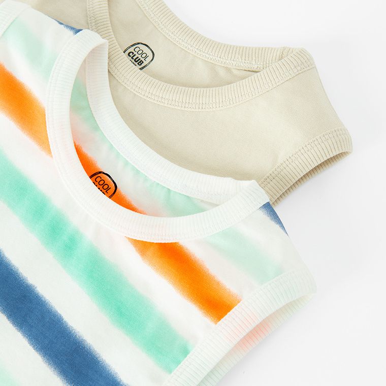 Cool Club, T-shirt chłopięcy bez rękawów, mix, zestaw, 2 szt.