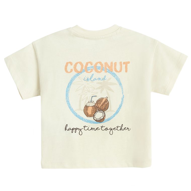 Cool Club, T-shirt chłopięcy, beżowy