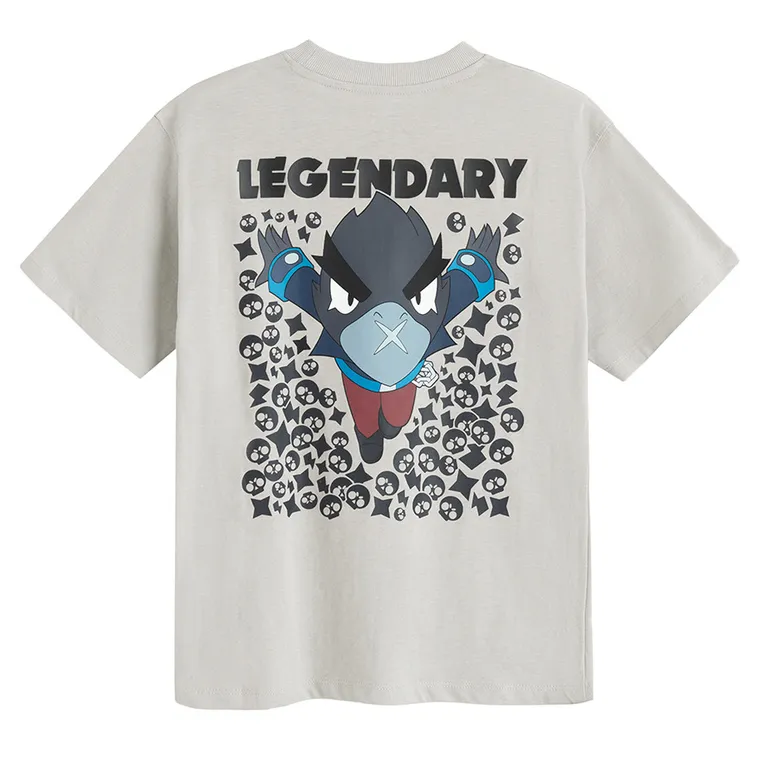 Cool Club, T-shirt chłopięcy, beżowy, Brawl Stars