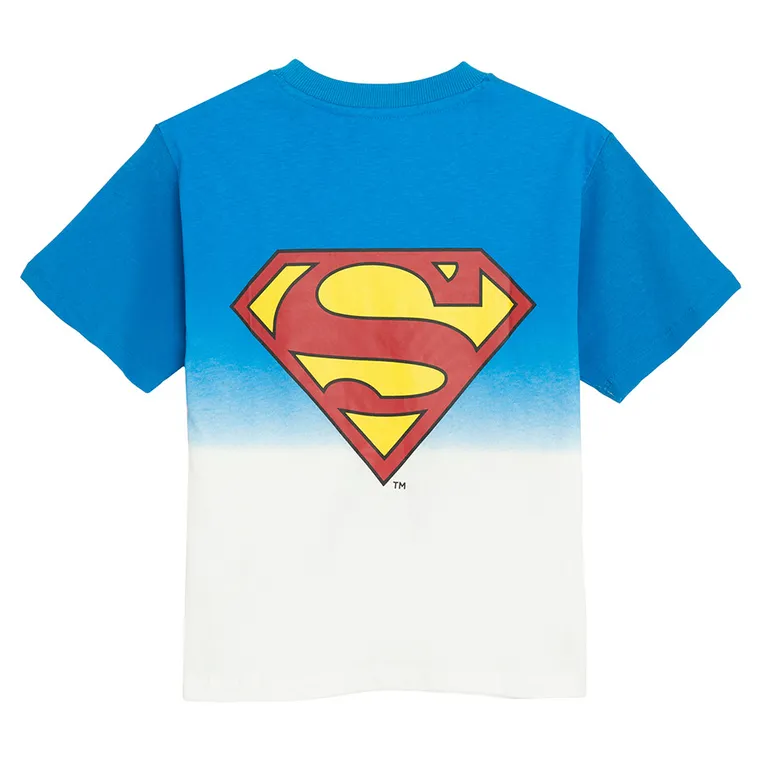 Cool Club, T-shirt chłopięcy, biało-niebieski, Superman