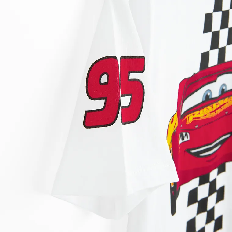 Cool Club, T-shirt chłopięcy, biały, Auta