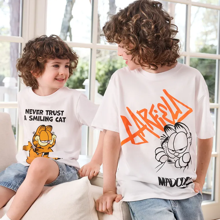 Cool Club, T-shirt chłopięcy, biały, Garfield