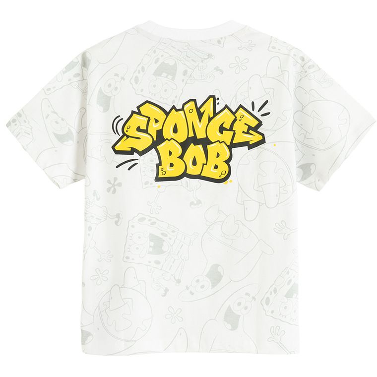Cool Club, T-shirt chłopięcy, biały, SpongeBob