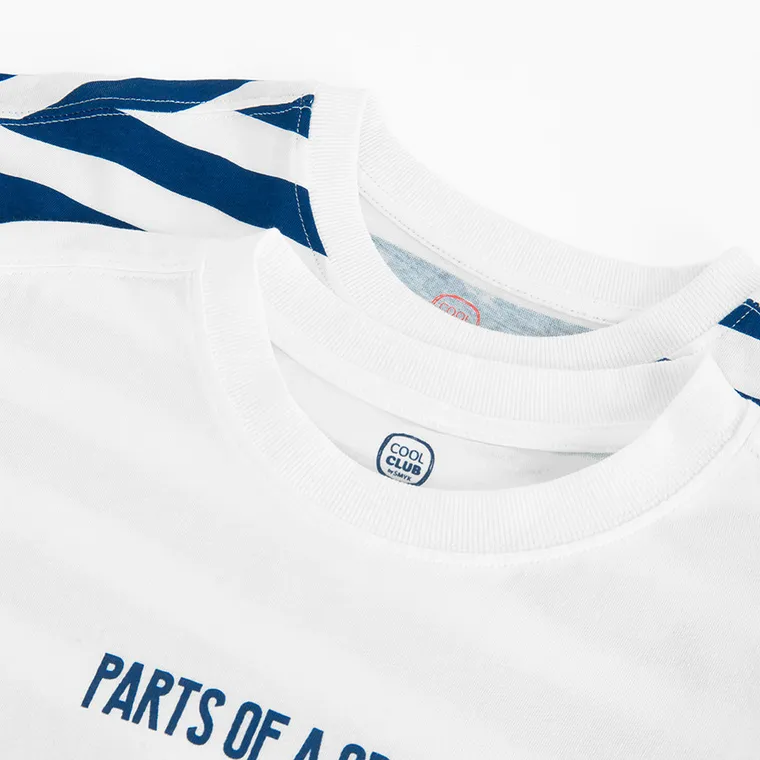 Cool Club, T-shirt chłopięcy, biały, zestaw, 2 szt.