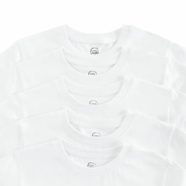 Cool Club, T-shirt chłopięcy, biały, zestaw, 5 szt.