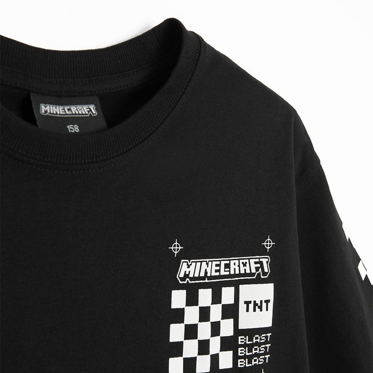 Cool Club, T-shirt chłopięcy, czarny, Minecraft