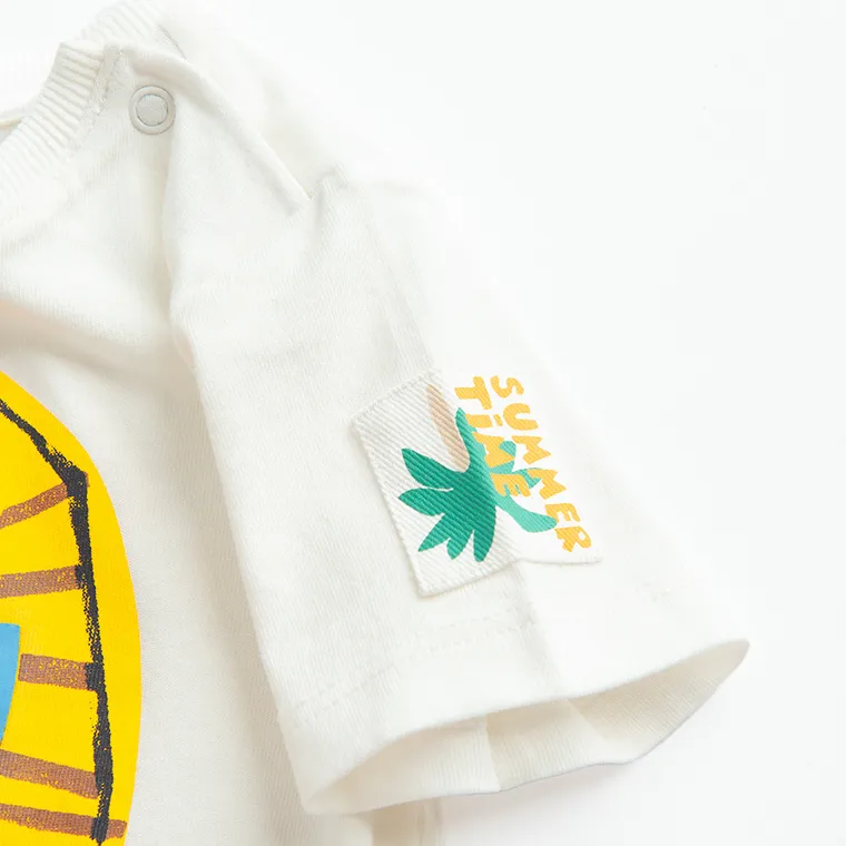 Cool Club, T-shirt chłopięcy, ecru