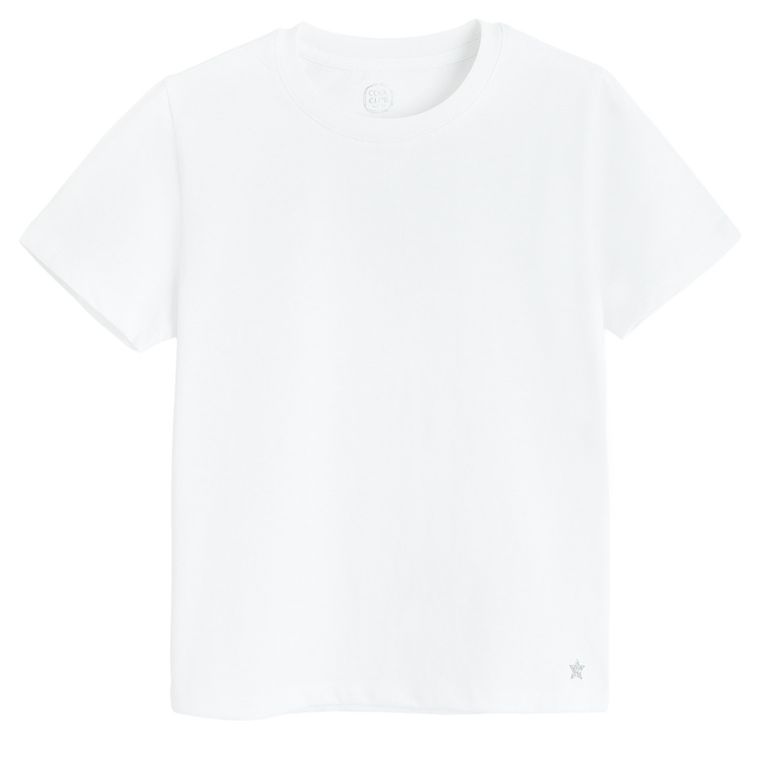 Cool Club, T-shirt dziewczęcy, biały, zestaw, 2 szt.