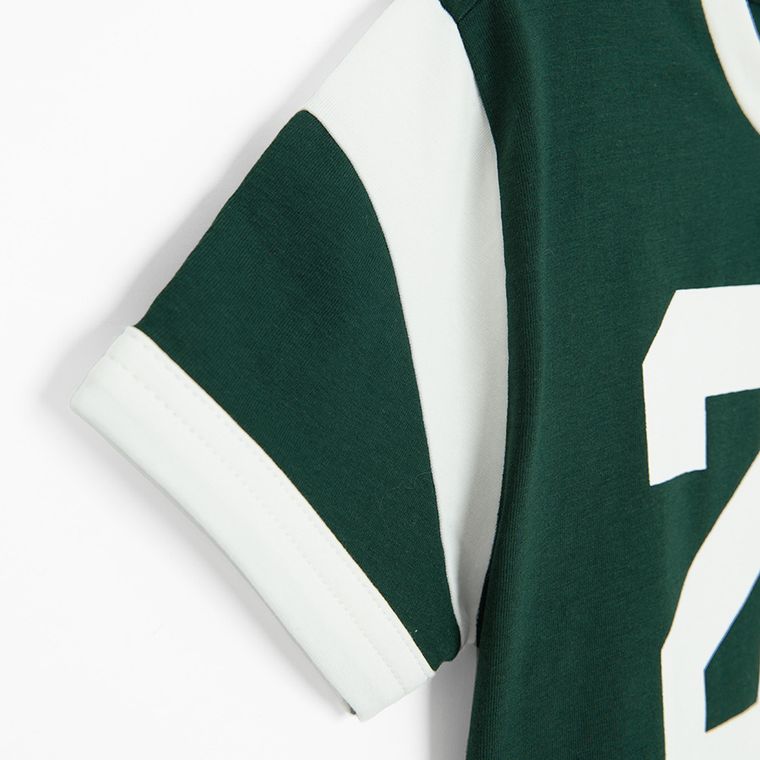 Cool Club, T-shirt dziewczęcy, crop top, ciemnozielony