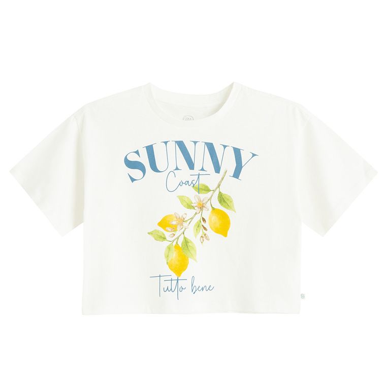 Cool Club, T-shirt dziewczęcy, crop top, mix, zestaw, 2 szt.