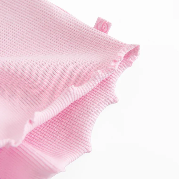 Cool Club, T-shirt dziewczęcy, prążkowany, różowy