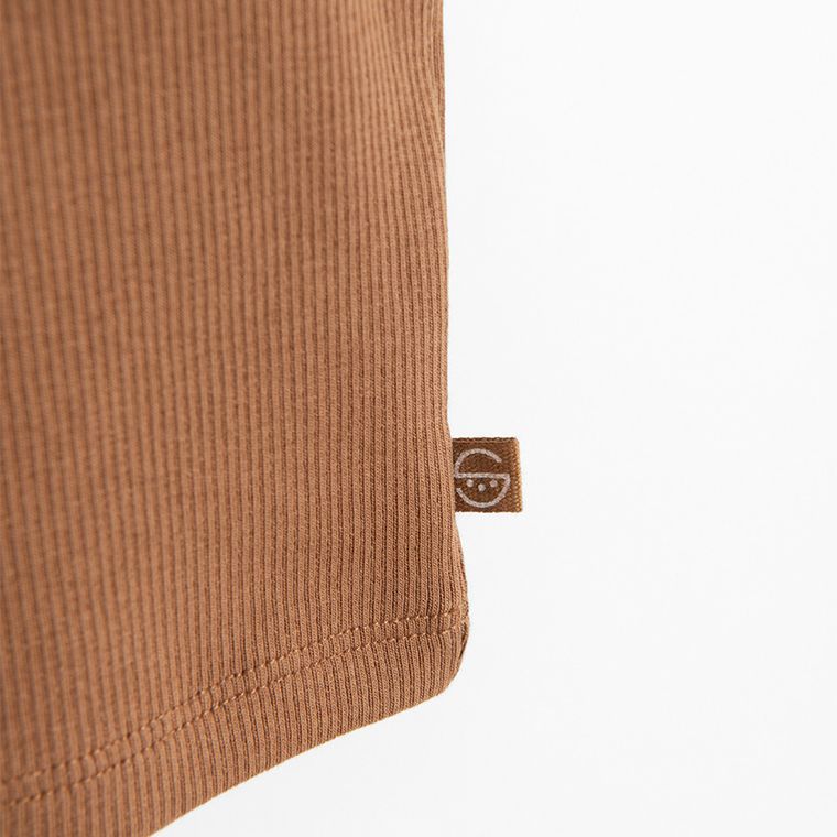 Cool Club, Top dziewczęcy, prążkowany, brązowy