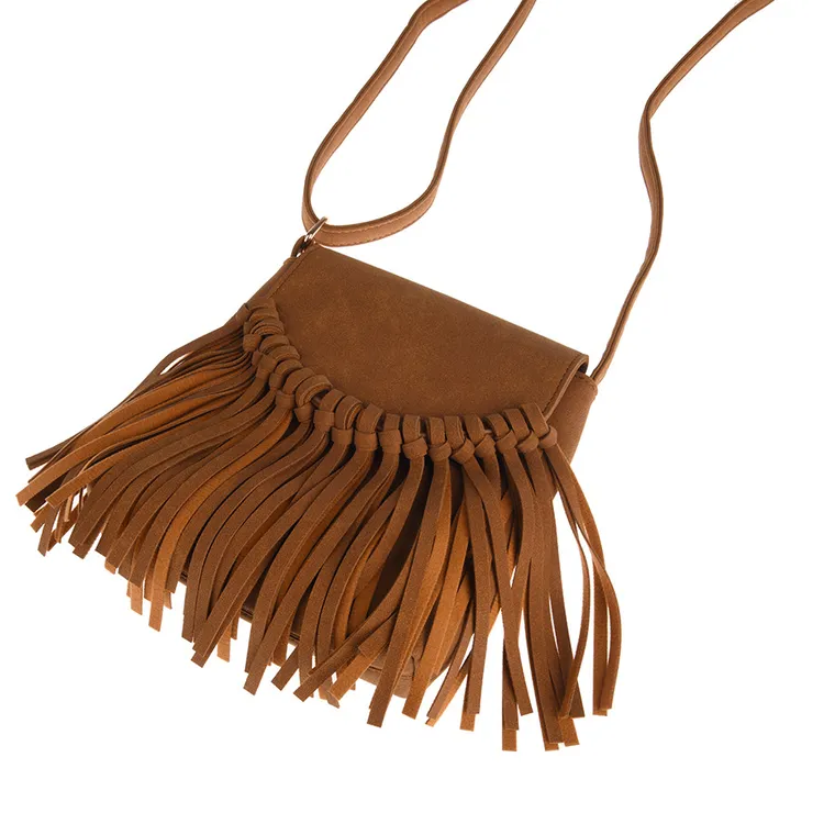 Cool Club, torebka z frędzlami, brązowa