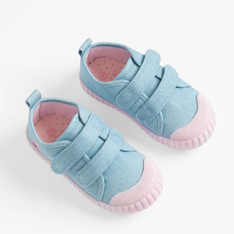 Cool Club, Trampki dziewczęce, niebieskie, Zdrowa Stopa, podeszwa Barefoot, Świnka Peppa
