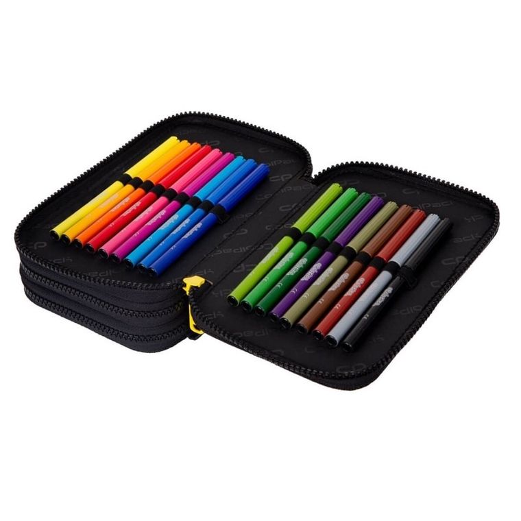 CoolPack, Jumper 3, piórnik rozkładany, potrójny, z wyposażeniem, Darker Night