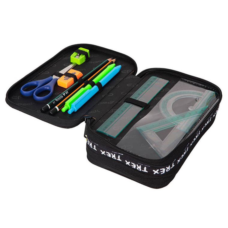 CoolPack, Jumper 3, piórnik rozkładany, potrójny, z wyposażeniem, Dino Adventure