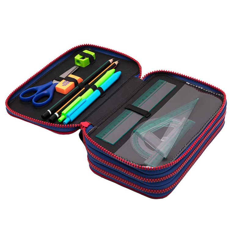 CoolPack, Jumper 3, piórnik rozkładany, potrójny, z wyposażeniem, Football