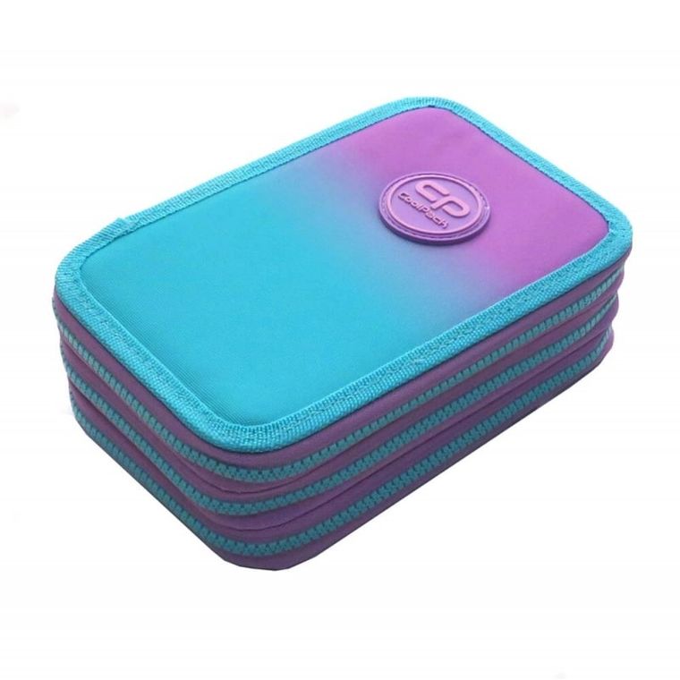 CoolPack, Jumper 3, piórnik rozkładany, potrójny, z wyposażeniem, Gradient Blueberry