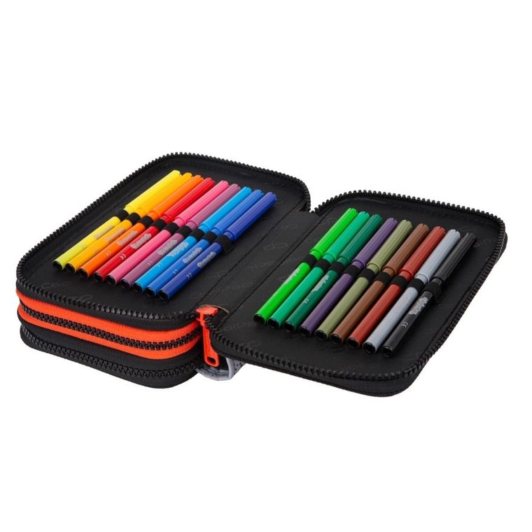 CoolPack, Jumper 3, piórnik rozkładany, potrójny, z wyposażeniem, Grey Ball