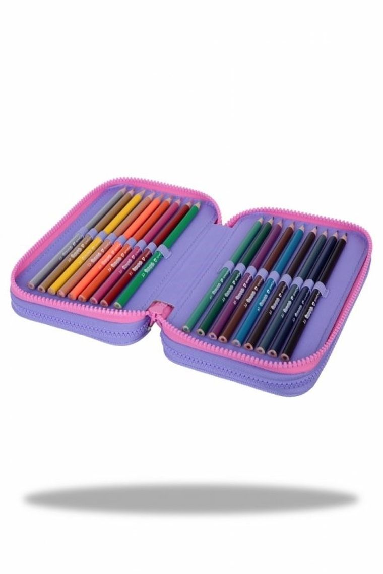 CoolPack, Jumper 3, piórnik rozkładany, potrójny, z wyposażeniem, Sew Pastel Heart