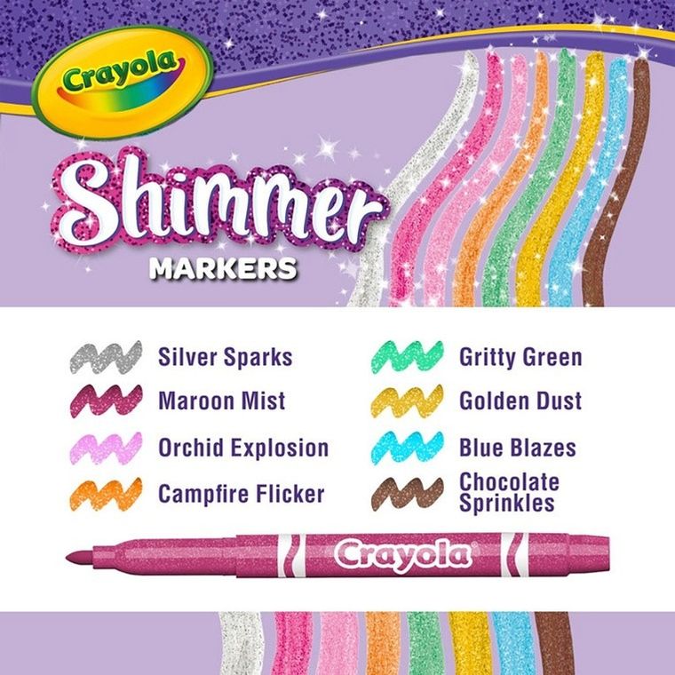 Crayola, flamastry błyszczące, 8 szt.
