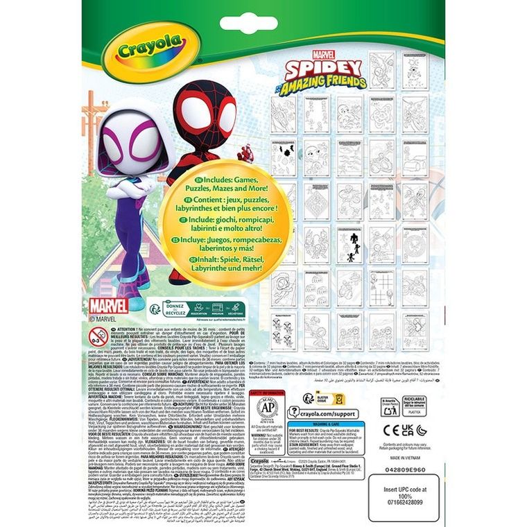 Crayola, Spidey i super-kumple, kolorowanka z łamigłówkami i flamastrami