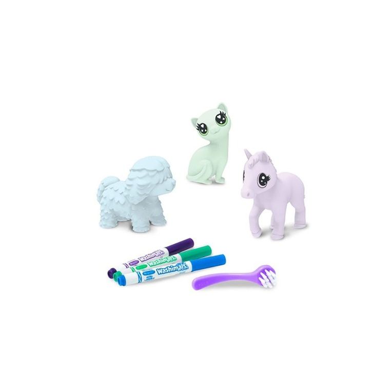 Crayola, Washimals, Pastel Pets, figurki do kolorowania zmywalnymi flamastrami, 3 szt.