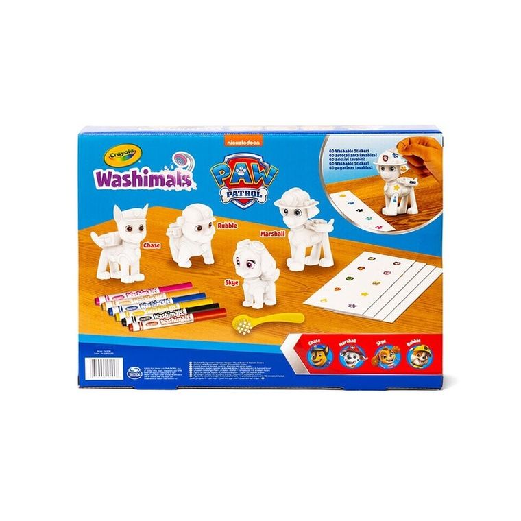 Crayola, Washimals, Psi Patrol, figurki do kolorowania zmywalnymi flamastrami, 4 szt.