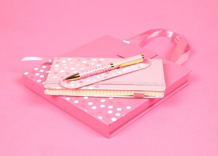 Cresco, długopis + notes premium w pudełku, różowy