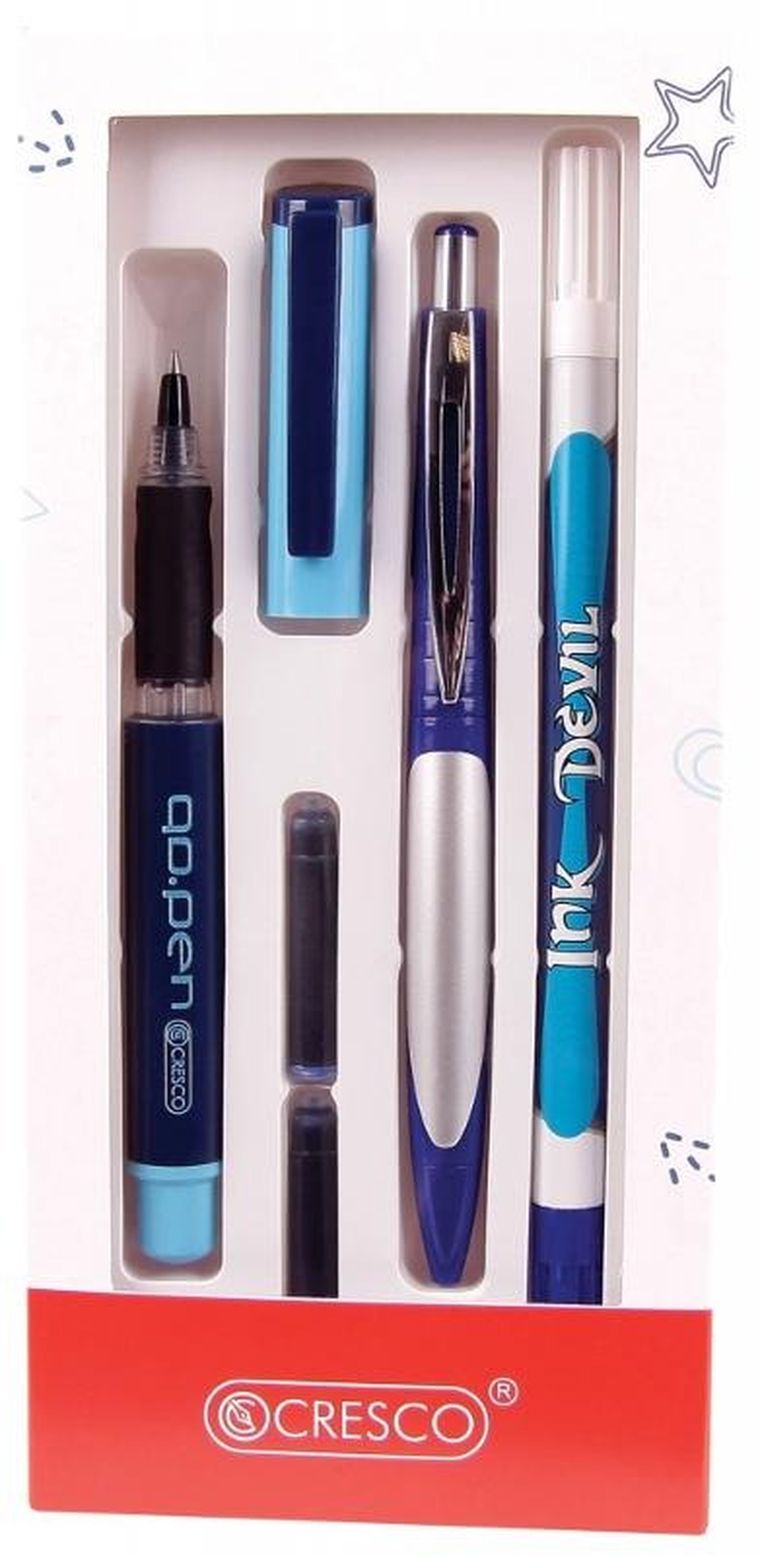 Cresco, Go Pen, zestaw piśmienny: pióro + długopis + wymazywacz