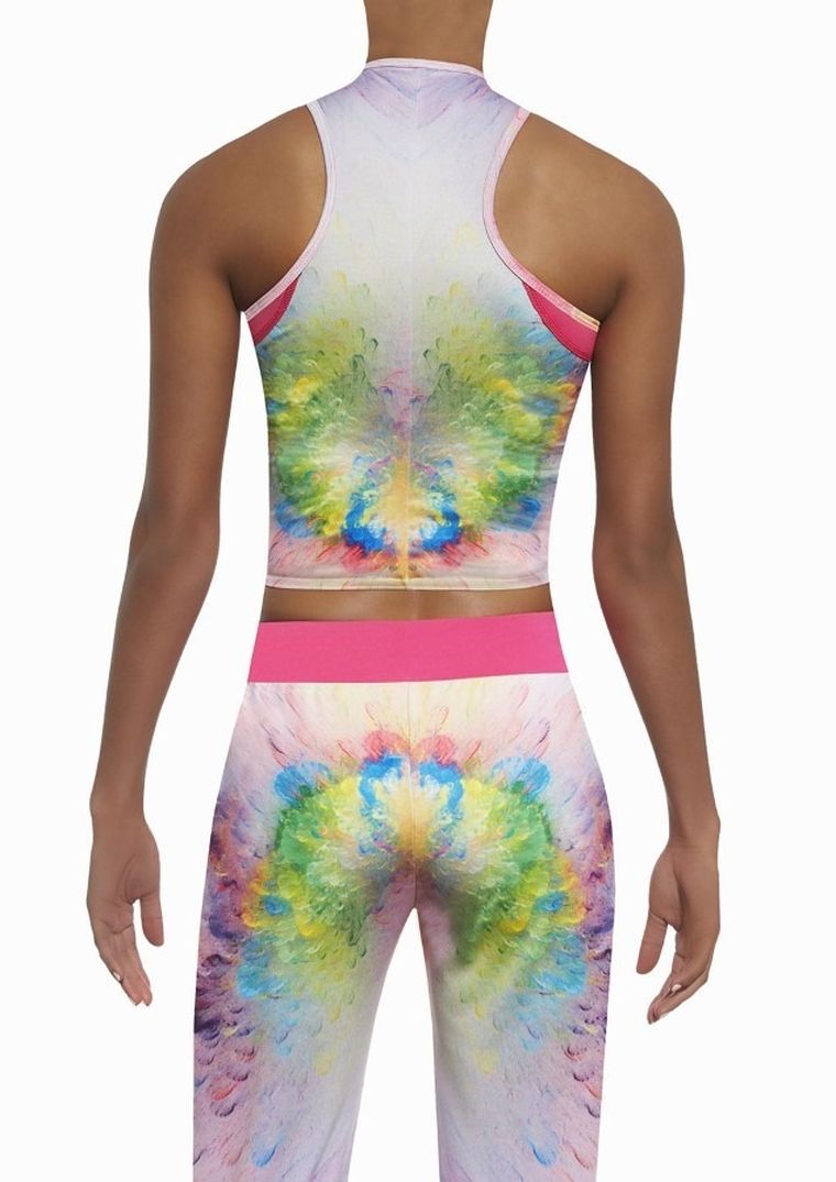 Crop-top sportowy damski, mix, Bas Black