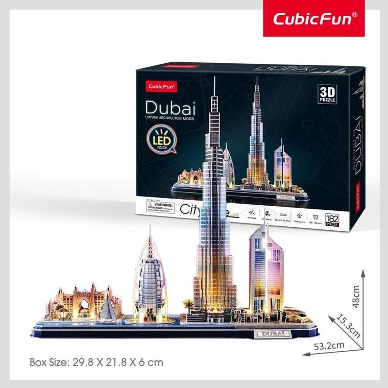 Cubic Fun, Dubaj, puzzle 3D LED, 182 elementy