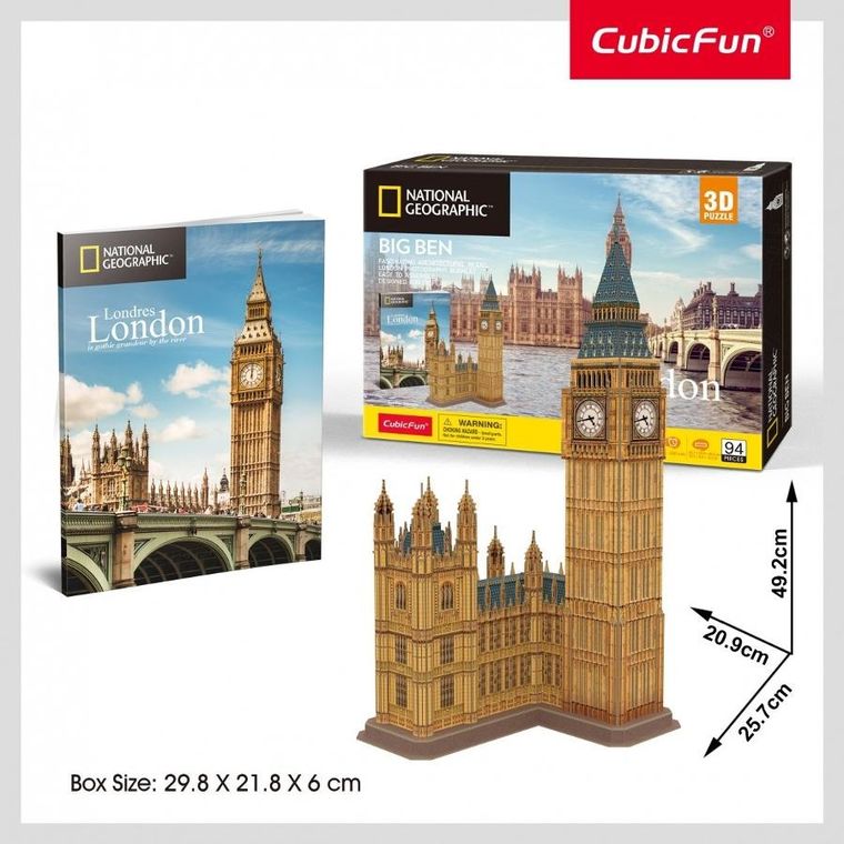Cubic Fun, National Geographic, Big Ben, puzzle 3D, 94 elementy