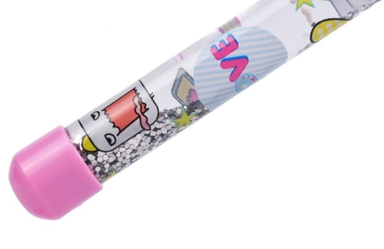 Cubie Squad, długopis z płynnym brokatem