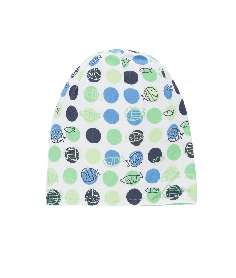 Czapka chłopięca, dwustronna, mix, rybki, grochy, paski, Döll