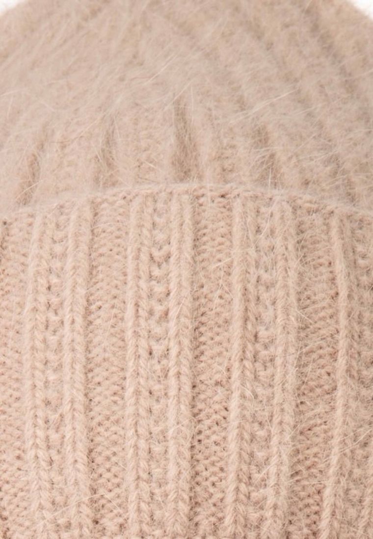 Czapka damska, beżowa, Ambra