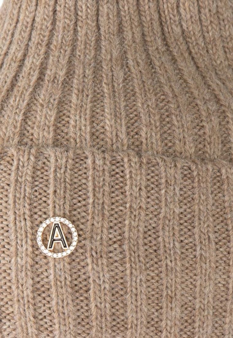 Czapka damska, beżowa, Ambra