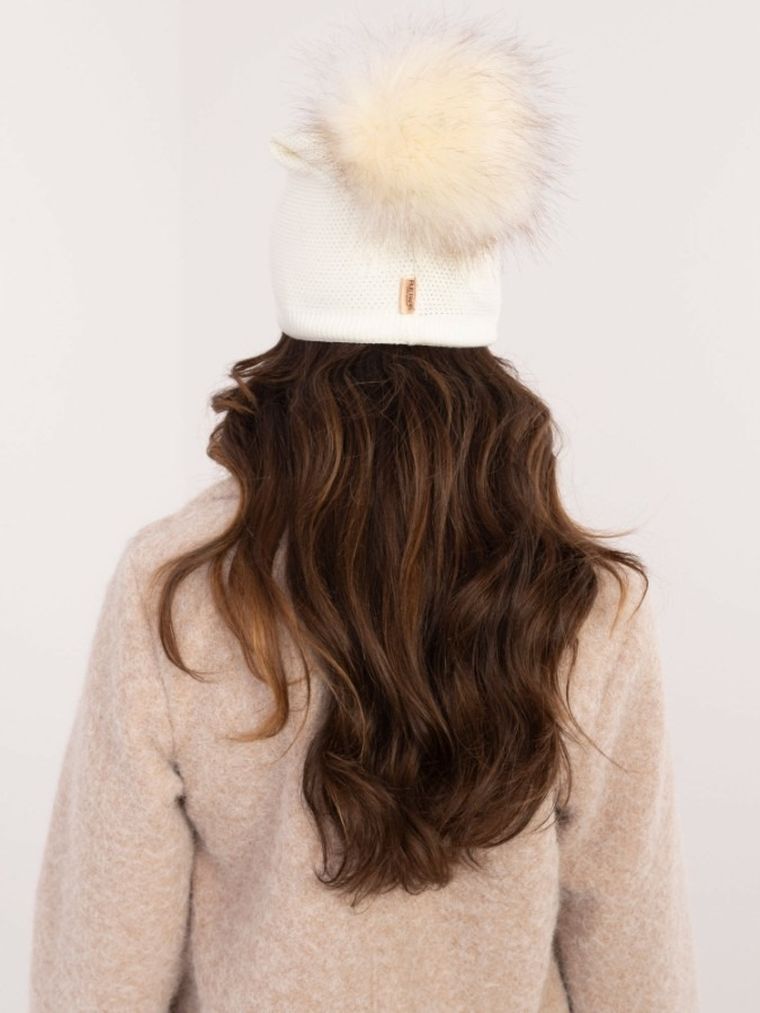 Czapka damska, ecru, Rue Paris