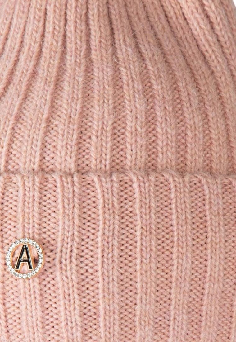 Czapka damska, różowa, Ambra