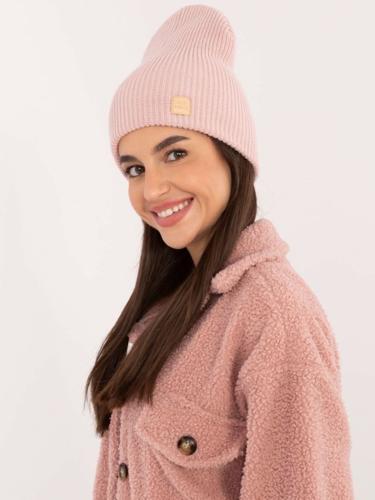 Czapka damska, różowa, Rue Paris