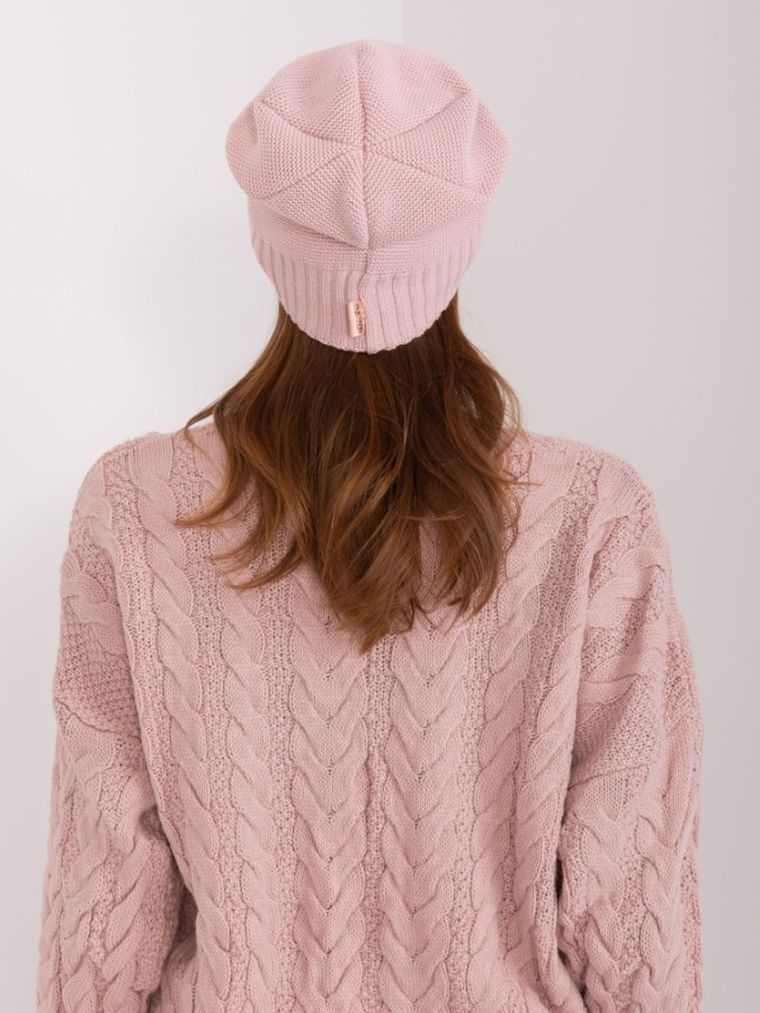 Czapka damska, różowa, Rue Paris