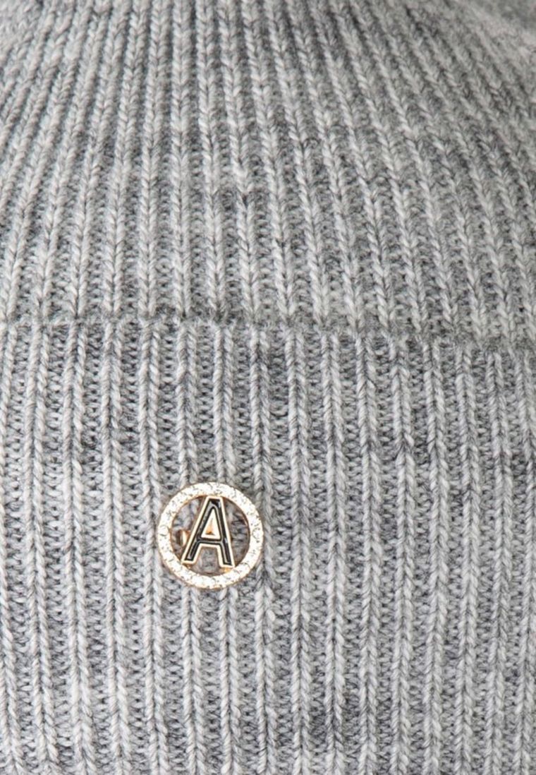 Czapka damska, szara, Ambra