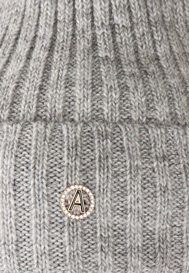 Czapka damska, szara, Ambra