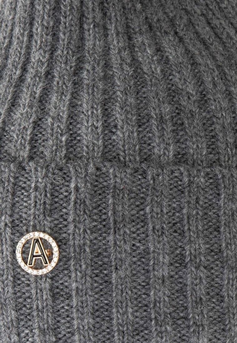 Czapka damska, szara, Ambra